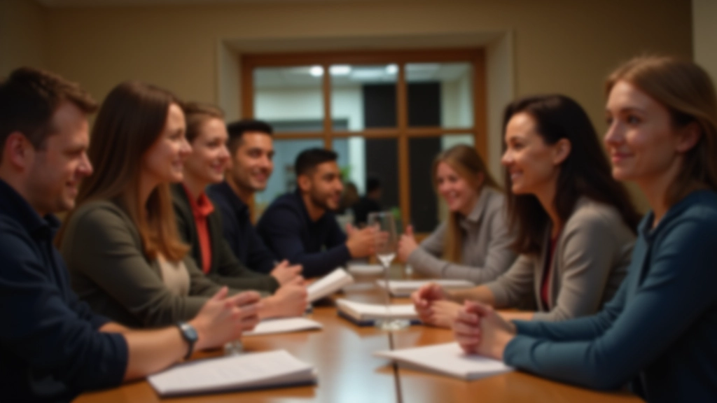 Adults learning together in a collaborative classroom environment
